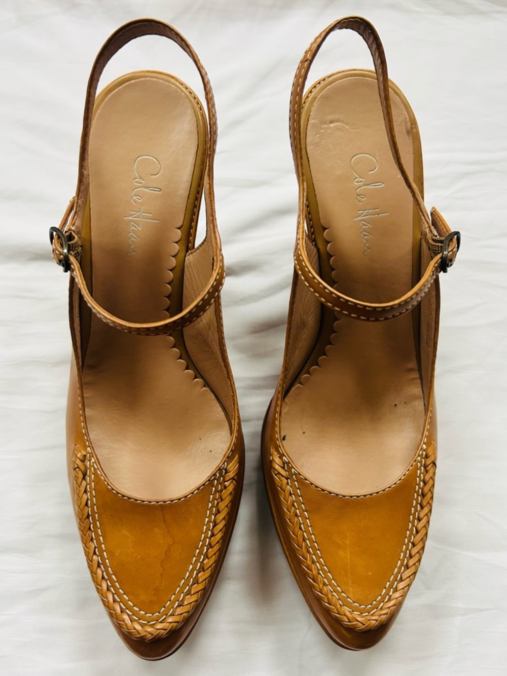 Cole Haan Tan Leather Slingback Heels